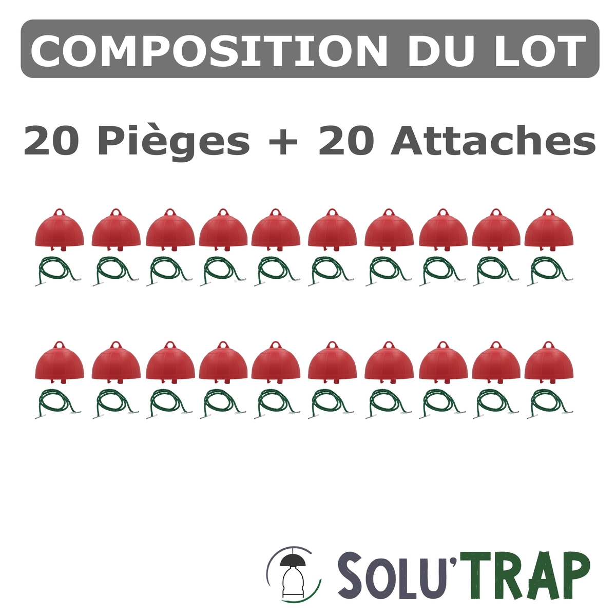 Piège à bouteille universel Rouge pour la mouches de la Cerise et Fruits Rouges - SOLU